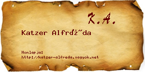 Katzer Alfréda névjegykártya
